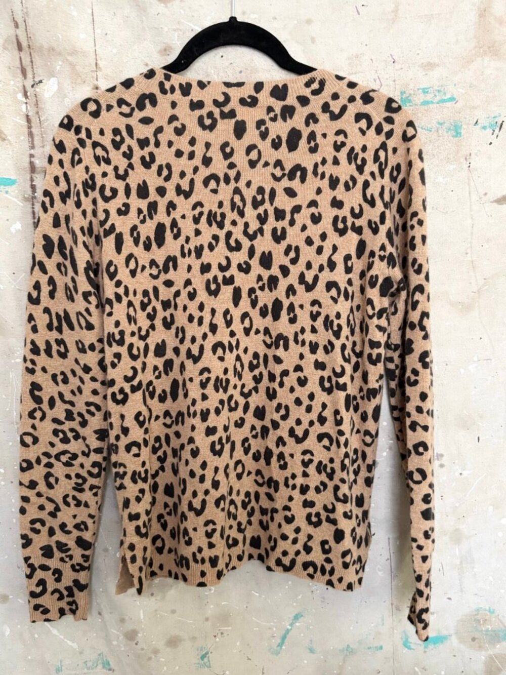 J Crew Cashmere Crewneck Sweater in Leopard - Picture 4 of 6